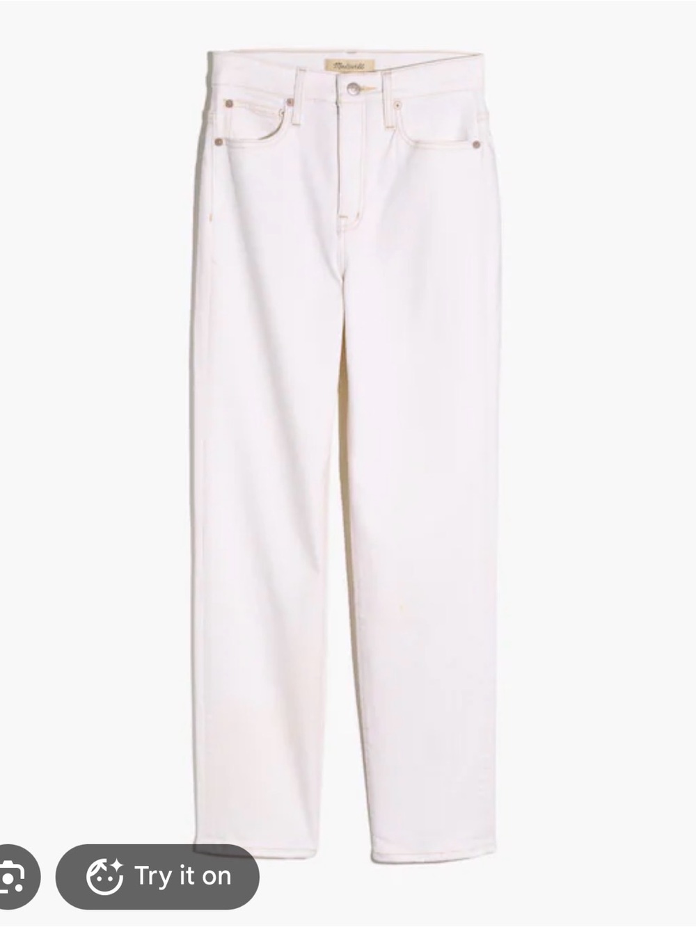 Madewell classic Straight Jeans in White